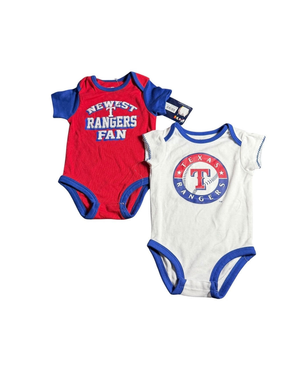 MLB Texas Rangers baby infant snap bodysuit set of 2 3-6 months NWT